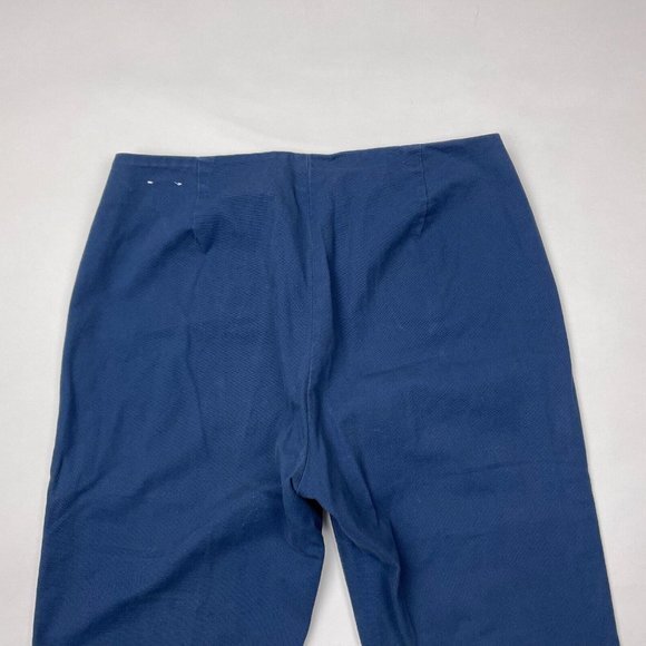 J Mclaughlin Zipper Pants Flat‎ Front Stretch Cotton Straight Leg Blue Women 6 - Picture 10 of 11